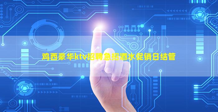 鸡西豪华ktv招聘急招酒水促销日结管